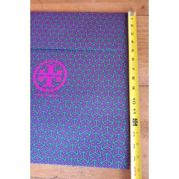 Tory Burch Large And Small Logo Purple & Green Gift Bag 16"x16"x6" 8x6.5x3.5 - Picture 2 of 8